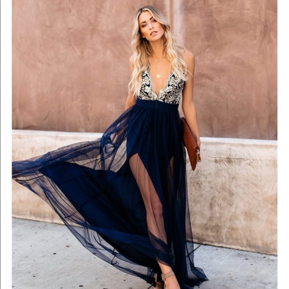 VICI winter crystal maxi dress - S